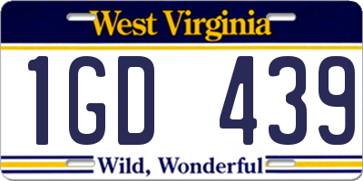 WV license plate 1GD439