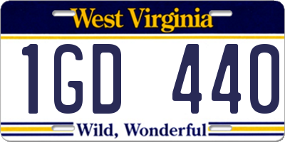 WV license plate 1GD440