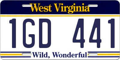 WV license plate 1GD441
