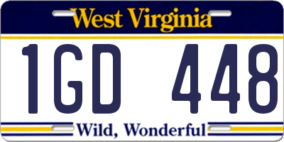 WV license plate 1GD448