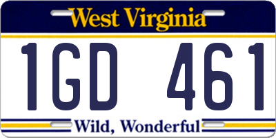 WV license plate 1GD461