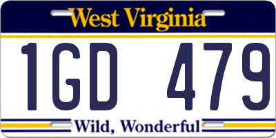 WV license plate 1GD479