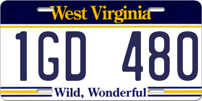 WV license plate 1GD480