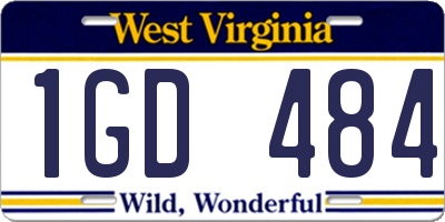 WV license plate 1GD484