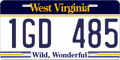 WV license plate 1GD485