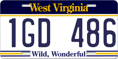 WV license plate 1GD486