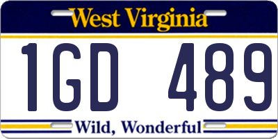 WV license plate 1GD489