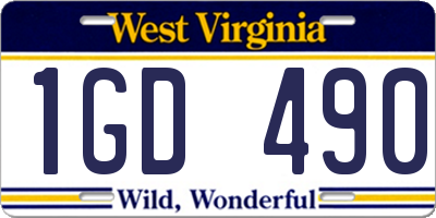 WV license plate 1GD490