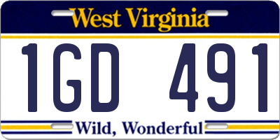 WV license plate 1GD491