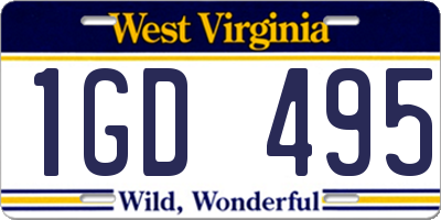 WV license plate 1GD495