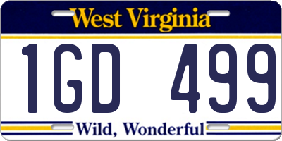 WV license plate 1GD499