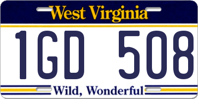 WV license plate 1GD508