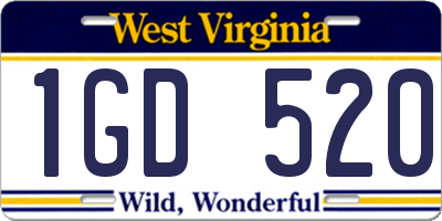 WV license plate 1GD520