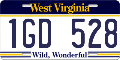 WV license plate 1GD528