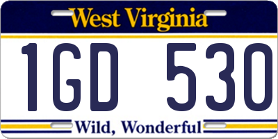 WV license plate 1GD530