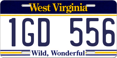 WV license plate 1GD556