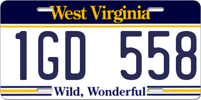 WV license plate 1GD558