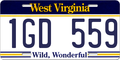 WV license plate 1GD559