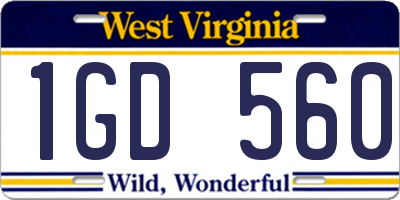 WV license plate 1GD560