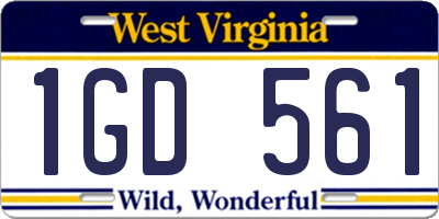 WV license plate 1GD561