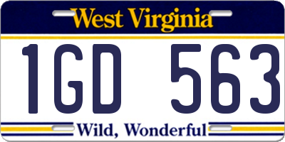 WV license plate 1GD563