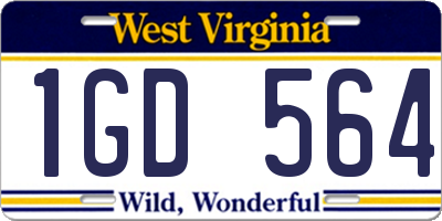WV license plate 1GD564