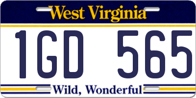 WV license plate 1GD565