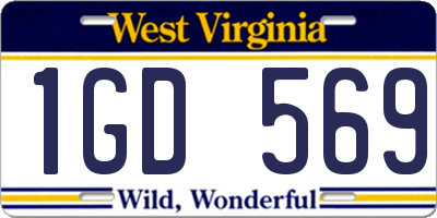WV license plate 1GD569