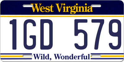 WV license plate 1GD579