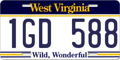 WV license plate 1GD588