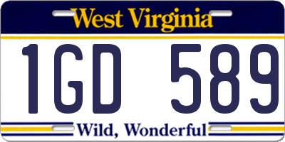 WV license plate 1GD589