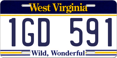 WV license plate 1GD591