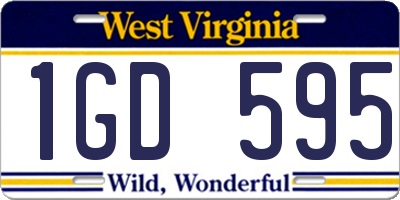 WV license plate 1GD595