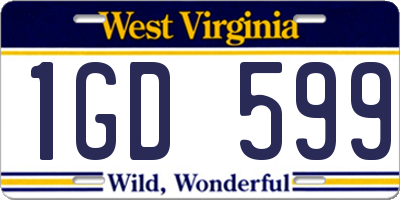 WV license plate 1GD599