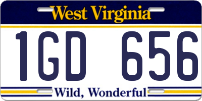WV license plate 1GD656