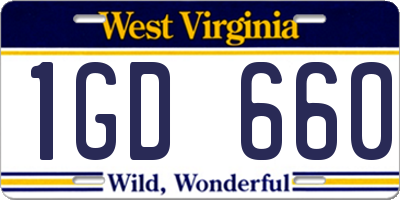 WV license plate 1GD660