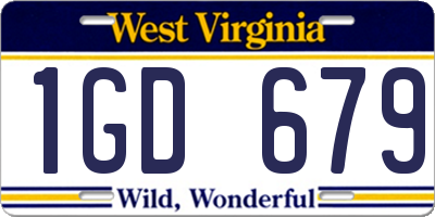 WV license plate 1GD679