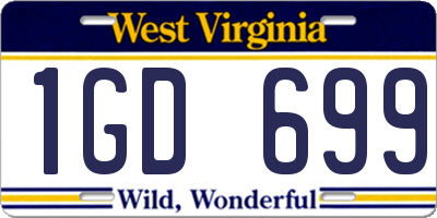 WV license plate 1GD699