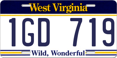 WV license plate 1GD719