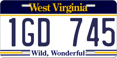 WV license plate 1GD745