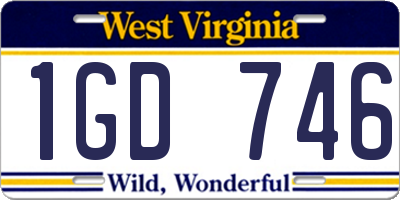 WV license plate 1GD746