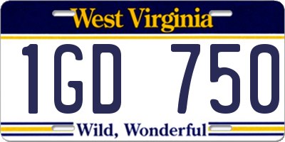 WV license plate 1GD750
