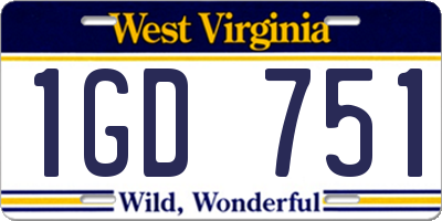 WV license plate 1GD751