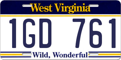 WV license plate 1GD761