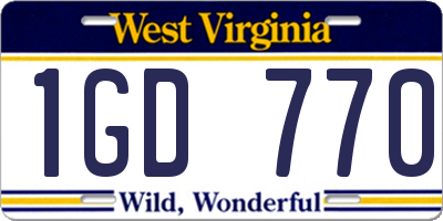 WV license plate 1GD770