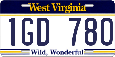 WV license plate 1GD780