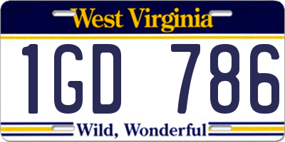 WV license plate 1GD786