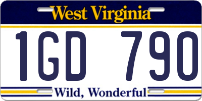 WV license plate 1GD790
