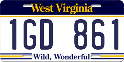 WV license plate 1GD861