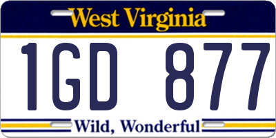 WV license plate 1GD877